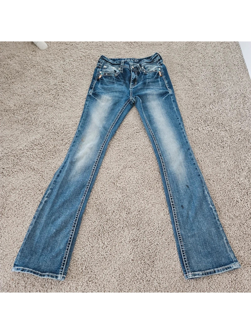 Grace in LA Women’s Size 26 Horse Feather Embroidered Bootcut Western Jeans